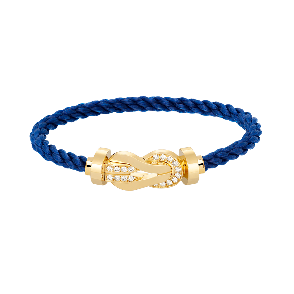[baslovejewels]CHANCE LARGE 8 FIGURE BUCKLE HALF DIAMOND BRACELET GOLD