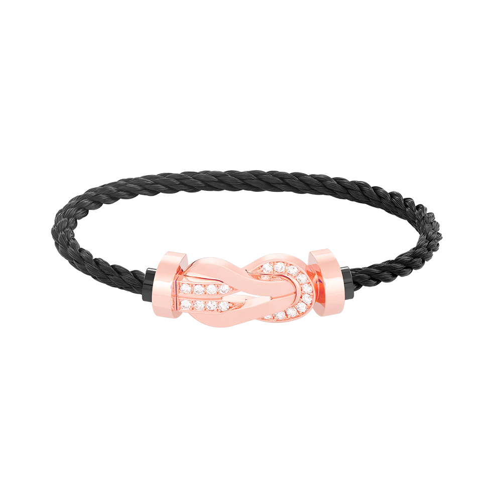 [baslovejewels]CHANCE LARGE 8 FIGURE BUCKLE HALF DIAMOND BRACELET ROSE GOLD