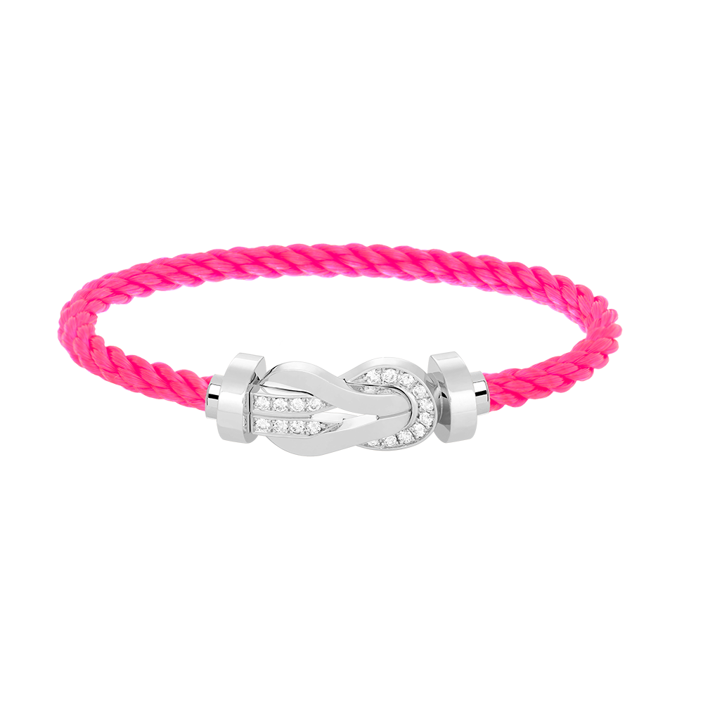 [baslovejewels]CHANCE LARGE 8 FIGURE BUCKLE HALF DIAMOND BRACELET SILVER