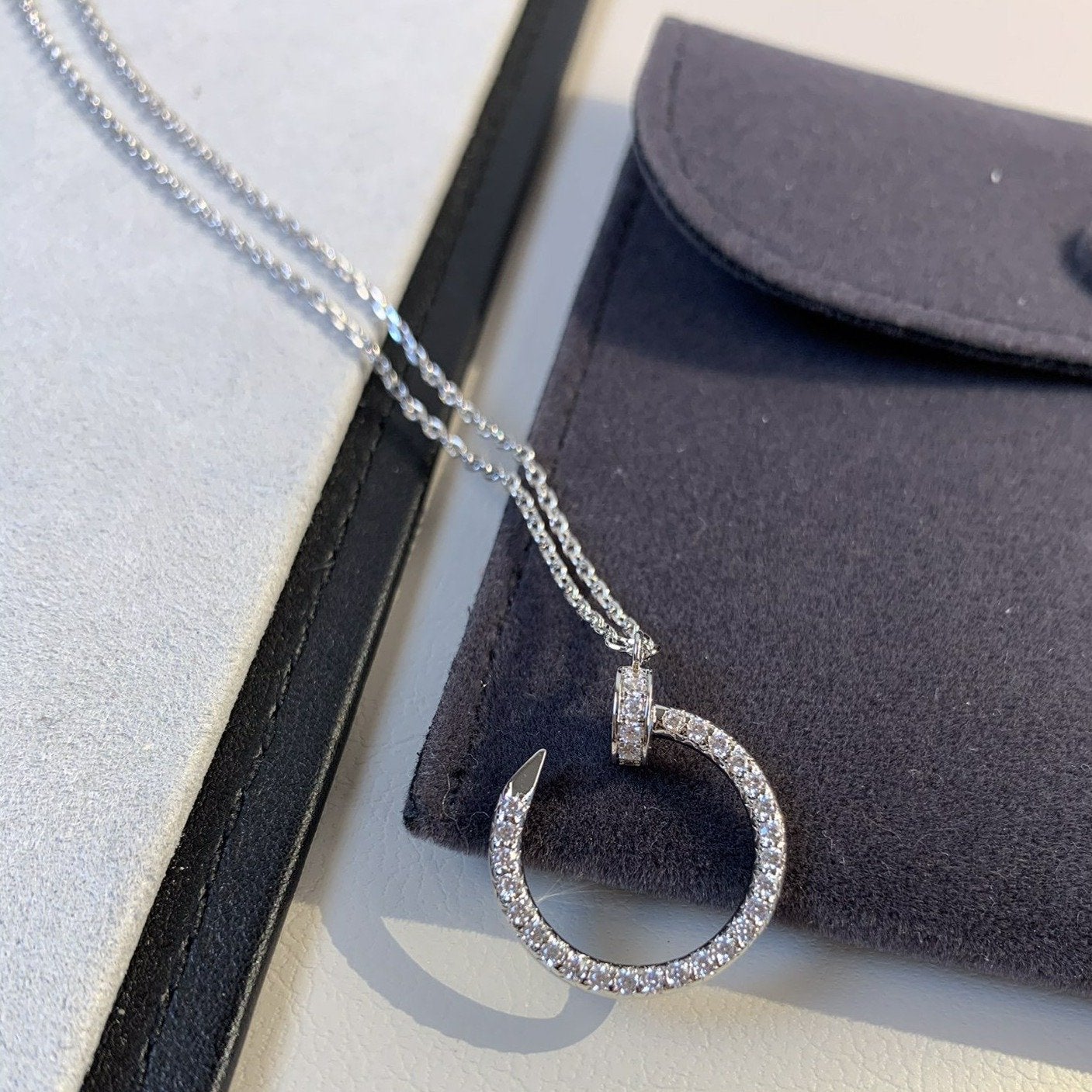 [baslovejewels]JUSTE NECKLACE SILVER DIAMONDS
