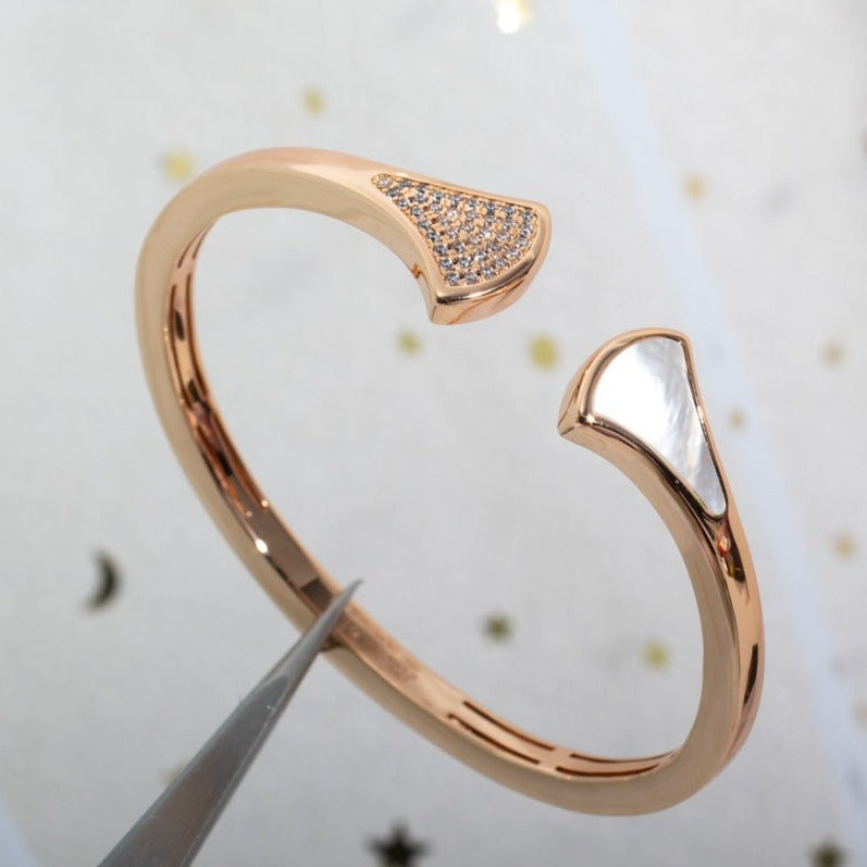 [baslovejewels]DREAM BRACELET OPEN PINK GOLD MOP DIAMOND