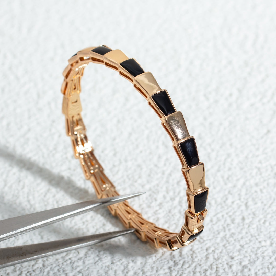 [baslovejewels]SERPENTI BRACELET PINK GOLD ONYX