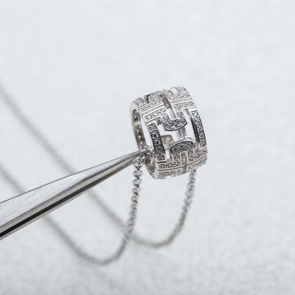 [baslovejewels]PARENTESI NECKLACE SILVER DIAMOND