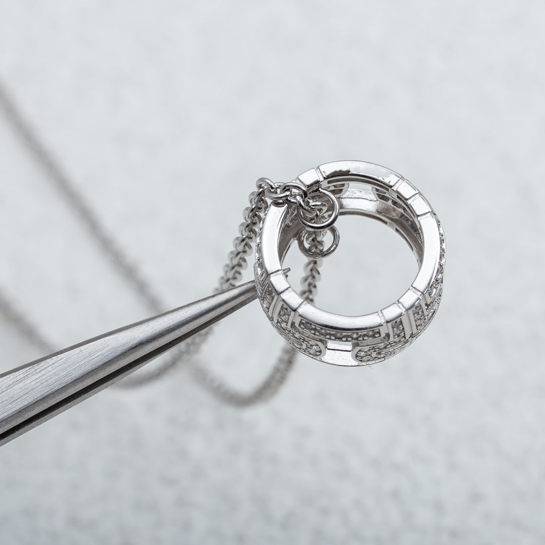 [baslovejewels]PARENTESI NECKLACE SILVER DIAMOND