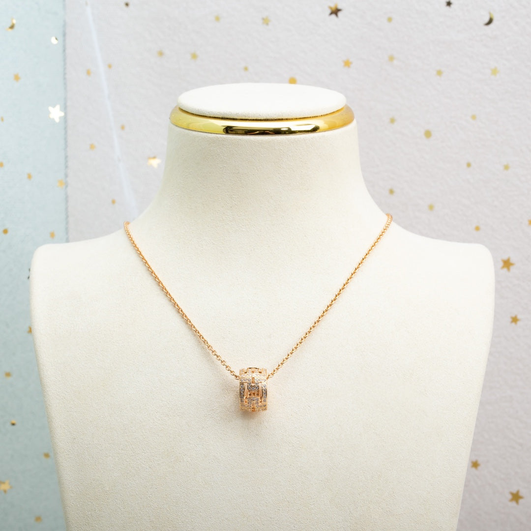 [baslovejewels]PARENTESI NECKLACE PINK GOLD DIAMOND