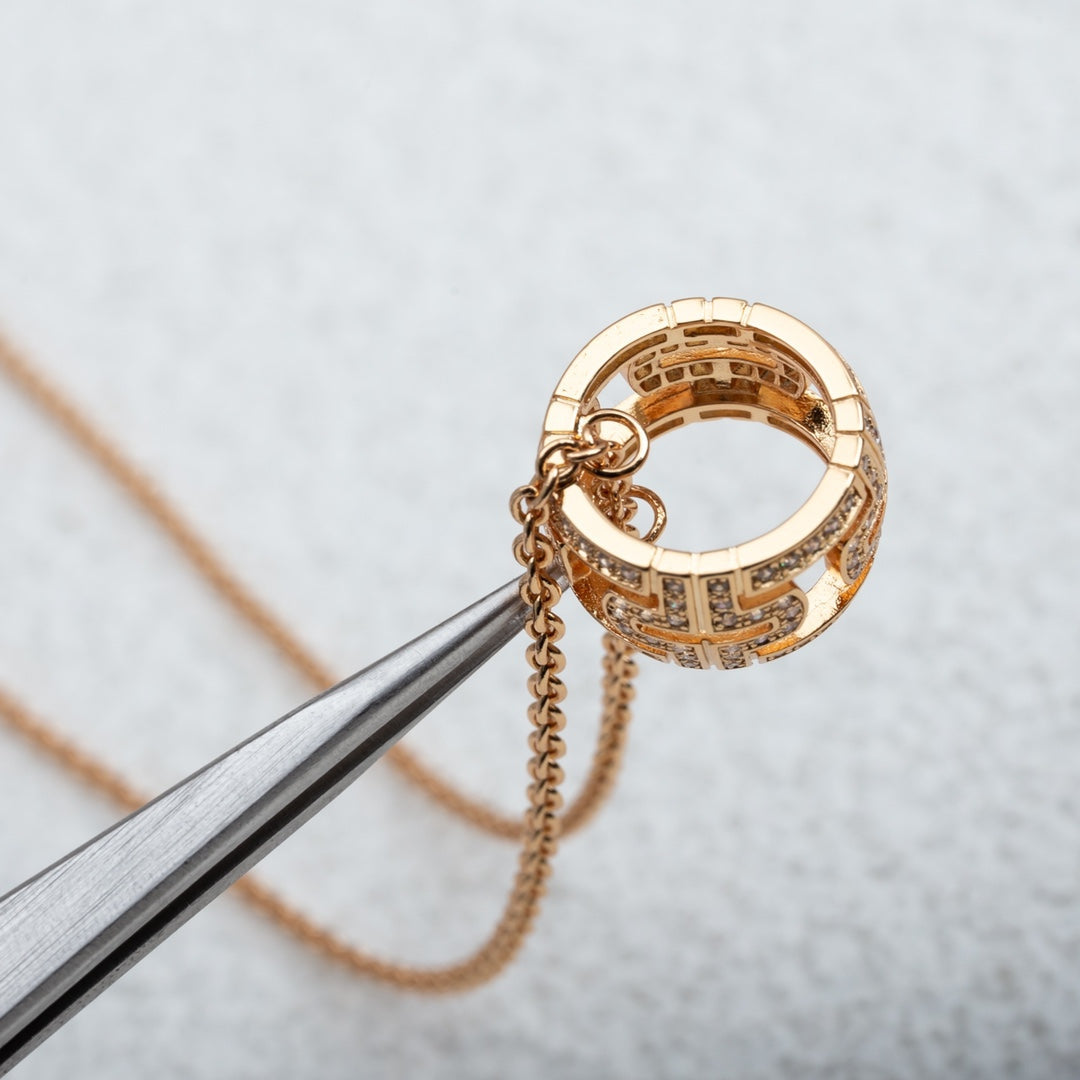 [baslovejewels]PARENTESI NECKLACE PINK GOLD DIAMOND