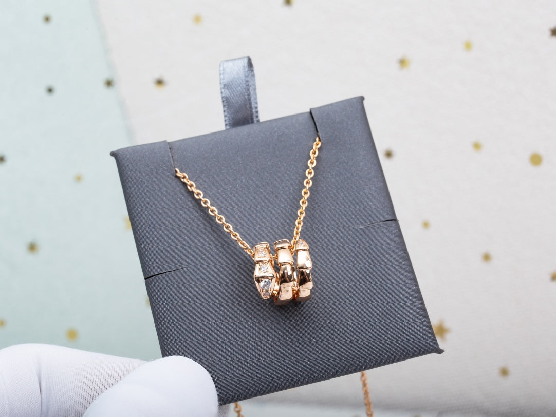 [baslovejewels]SERPENTI PINK GOLD NECKLACE DIAMOND