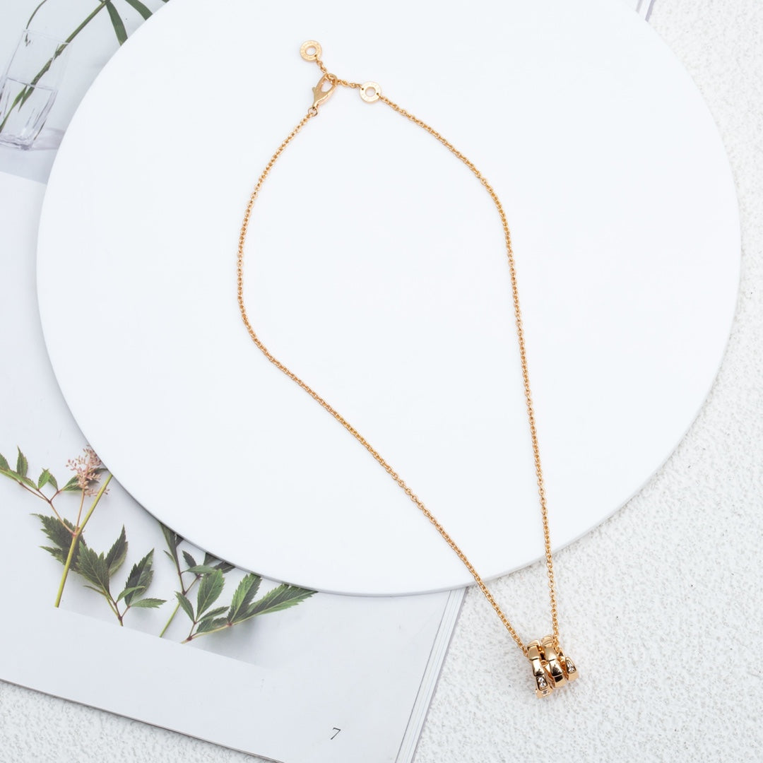 [baslovejewels]SERPENTI PINK GOLD NECKLACE DIAMOND