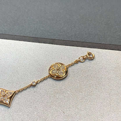 [baslovejewels]STAR AND SUN 4 MOTIFS GOLD DIAMONDS BRACELET