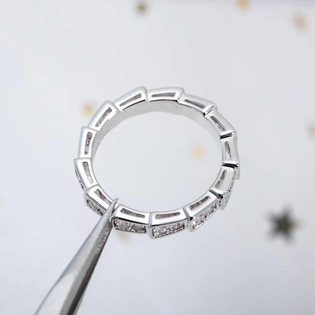 [baslovejewels]SERPENTI RING SILVER DIAMOND PAVED 3MM