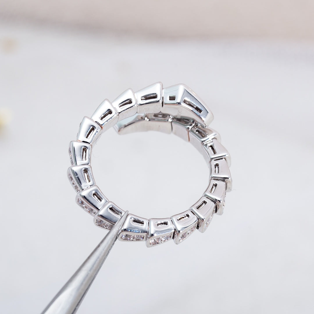 [baslovejewels]SERPENTI RING SILVER DIAMOND PAVED 4MM