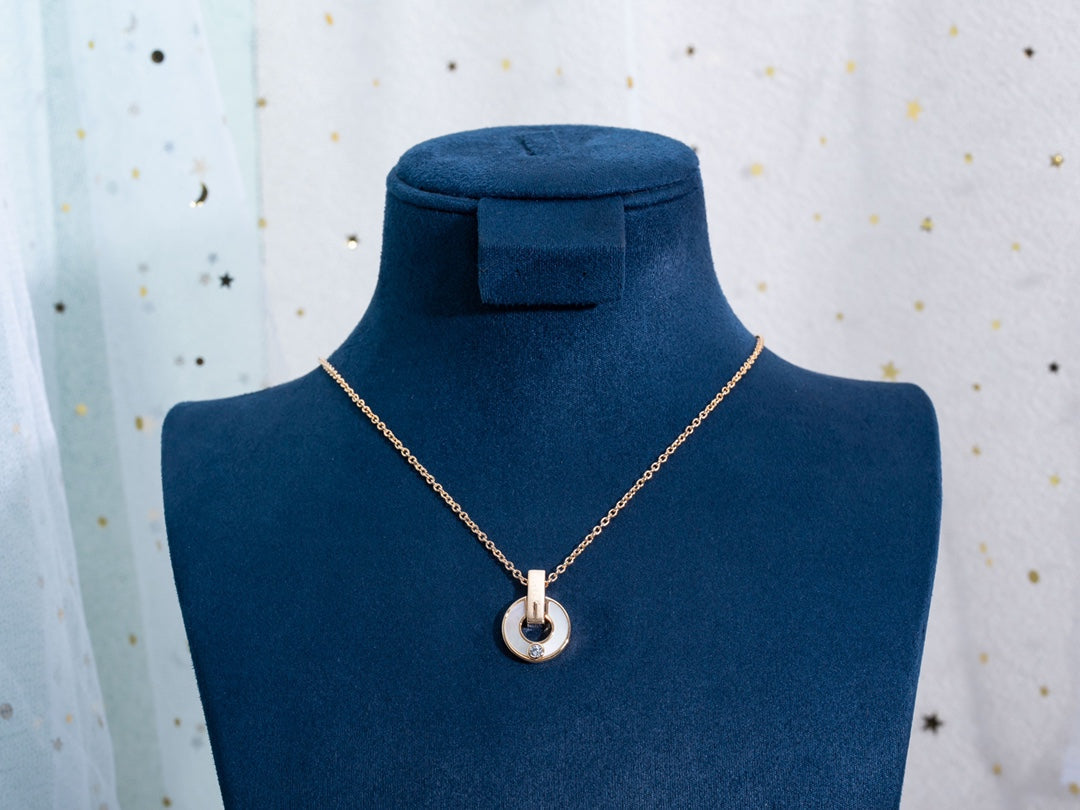 [baslovejewels]GARI NECKLACE PINK GOLD MOP