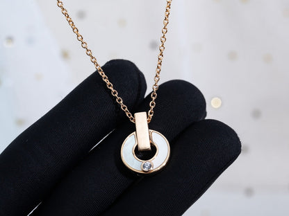 [baslovejewels]GARI NECKLACE PINK GOLD MOP