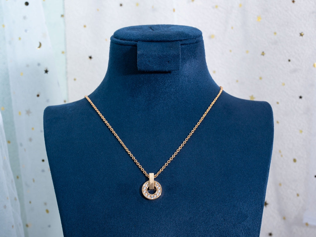 [baslovejewels]GARI NECKLACE PINK GOLD DIAMOND
