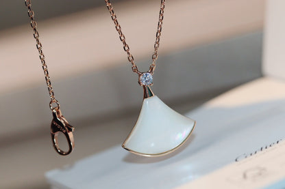 [baslovejewels]DREAM NECKLACE WHITE MOP PINK GOLD 1 DIAMOND