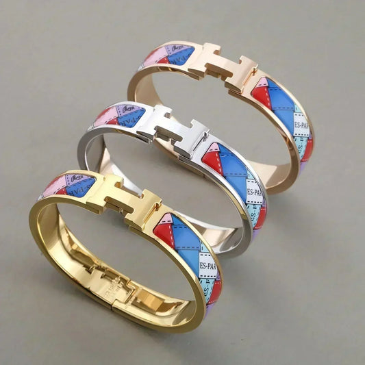[baslovejewels]H BRACELET DOTTED BORDER 12MM