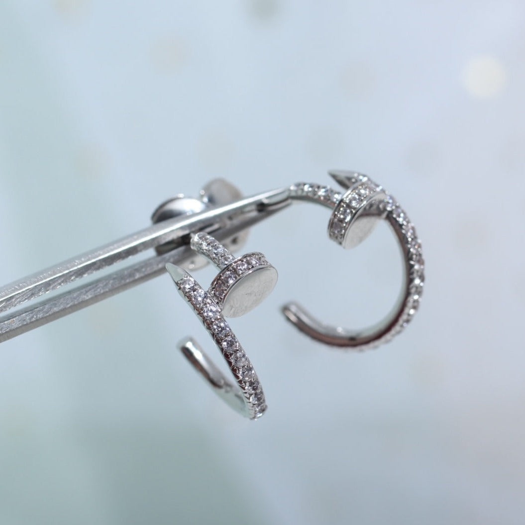 [baslovejewels]JUSTE EARRINGS 12.75MM SILVER DIAMOND