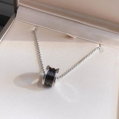 [baslovejewels]ZERO 1 BLACK CERAMIC SILVER NECKLACE
