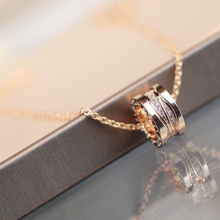 [baslovejewels]ZERO 1 PINK GOLD DIAMOND NECKLACE