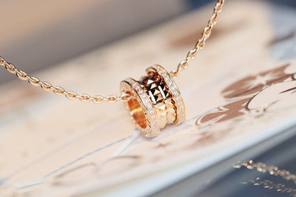 [baslovejewels]ZERO 1 ROCK PEDANT PINK GOLD NECKLACE