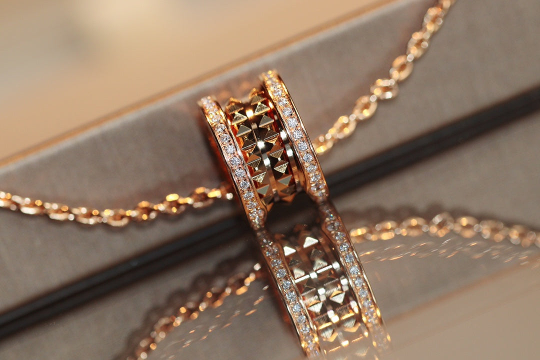 [baslovejewels]ZERO 1 ROCK PEDANT PINK GOLD NECKLACE