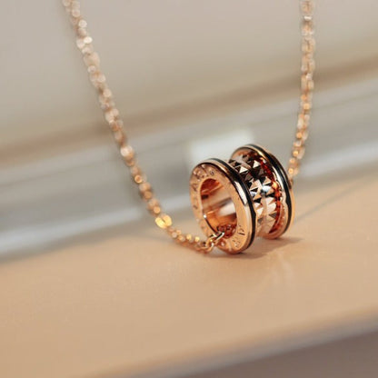 [baslovejewels]ZERO 1 ROCK PEDANT PINK GOLD BLACK NECKLACE