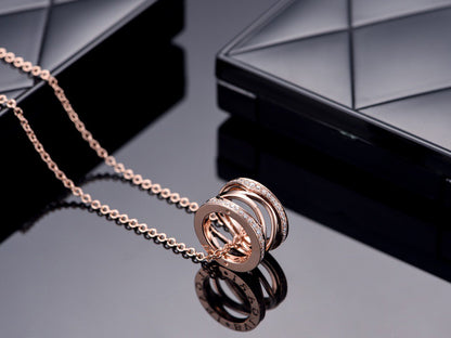 [baslovejewels]ZERO 1 PINK GOLD DIAMOND OPEN NECKLACE
