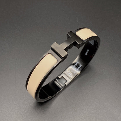 [baslovejewels]H BRACELET 12MM BLACK BEIGE CERAMIC