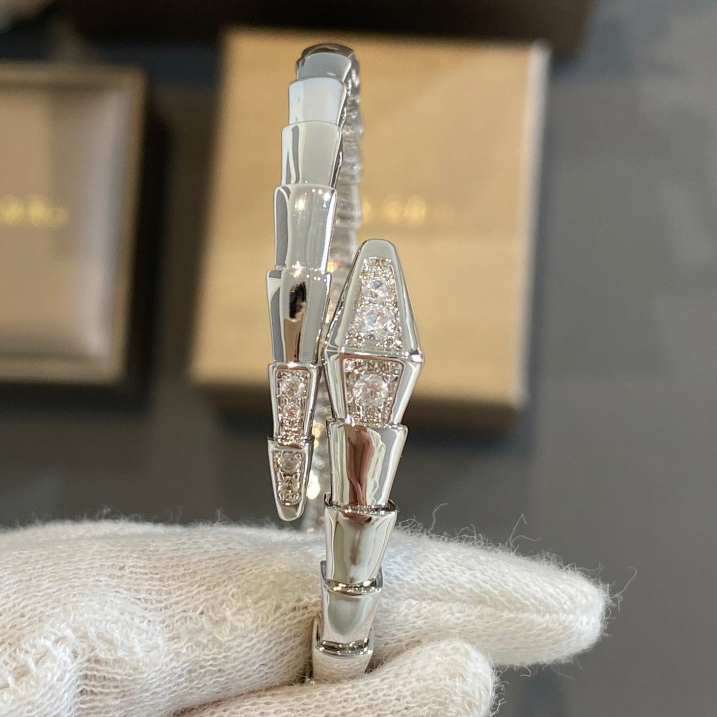 [baslovejewels]SERPENTI BRACELET DIAMONDS SILVER