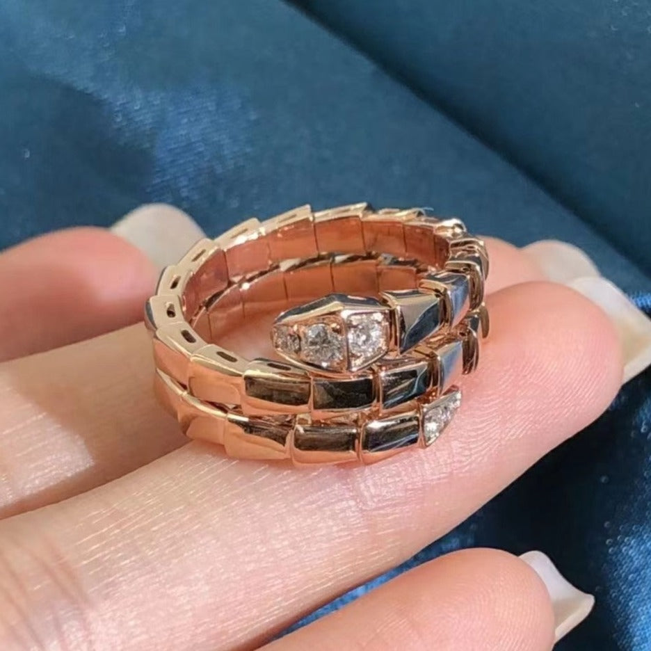 [baslovejewels]SERPENTS DOUBLE ROW DIAMOND RING
