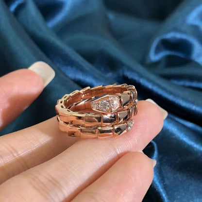 [baslovejewels]SERPENTS DOUBLE ROW DIAMOND RING