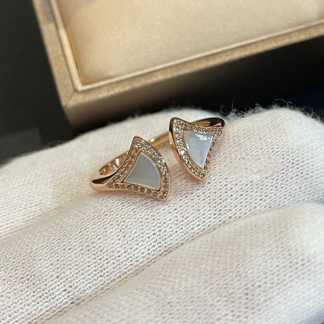 [baslovejewels]DREAM MOP DIAMOND OPEN RING