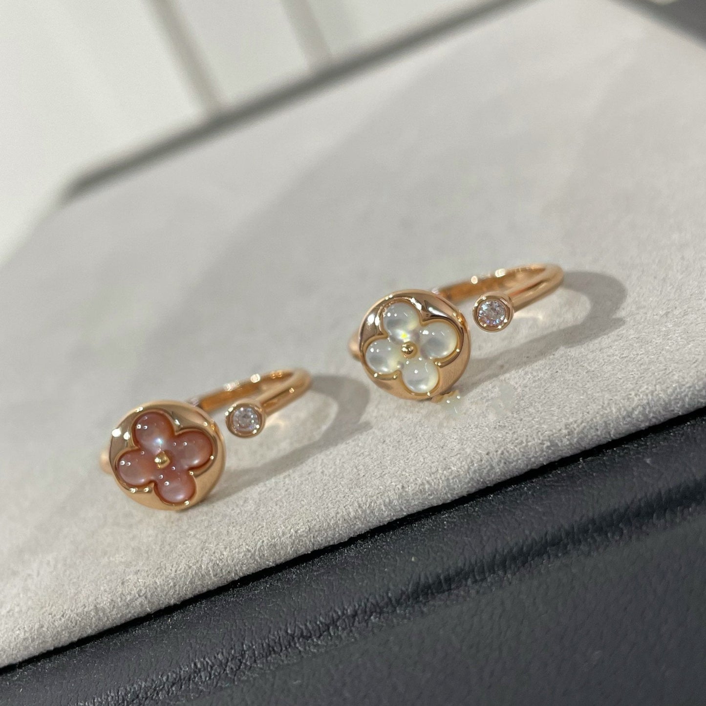 [baslovejewels]SUN 1 DIAMOND PINK MOP RING
