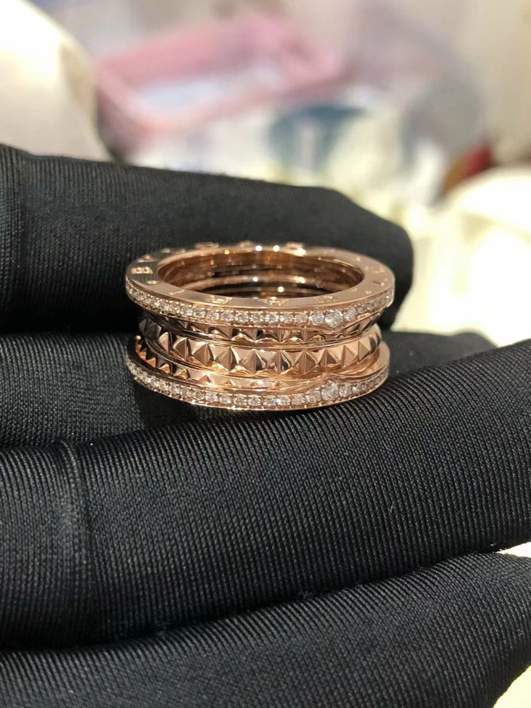 [baslovejewels]ZERO 1 ROCK DIAMOND PINK GOLD