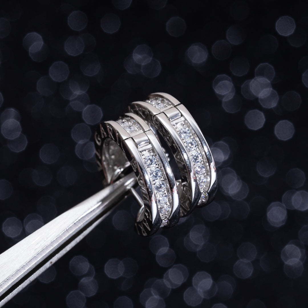 [baslovejewels]ZERO 1 MINI SILVER DIAMOND EARRINGS