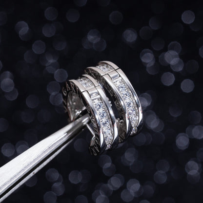 [baslovejewels]ZERO 1 MINI SILVER DIAMOND EARRINGS