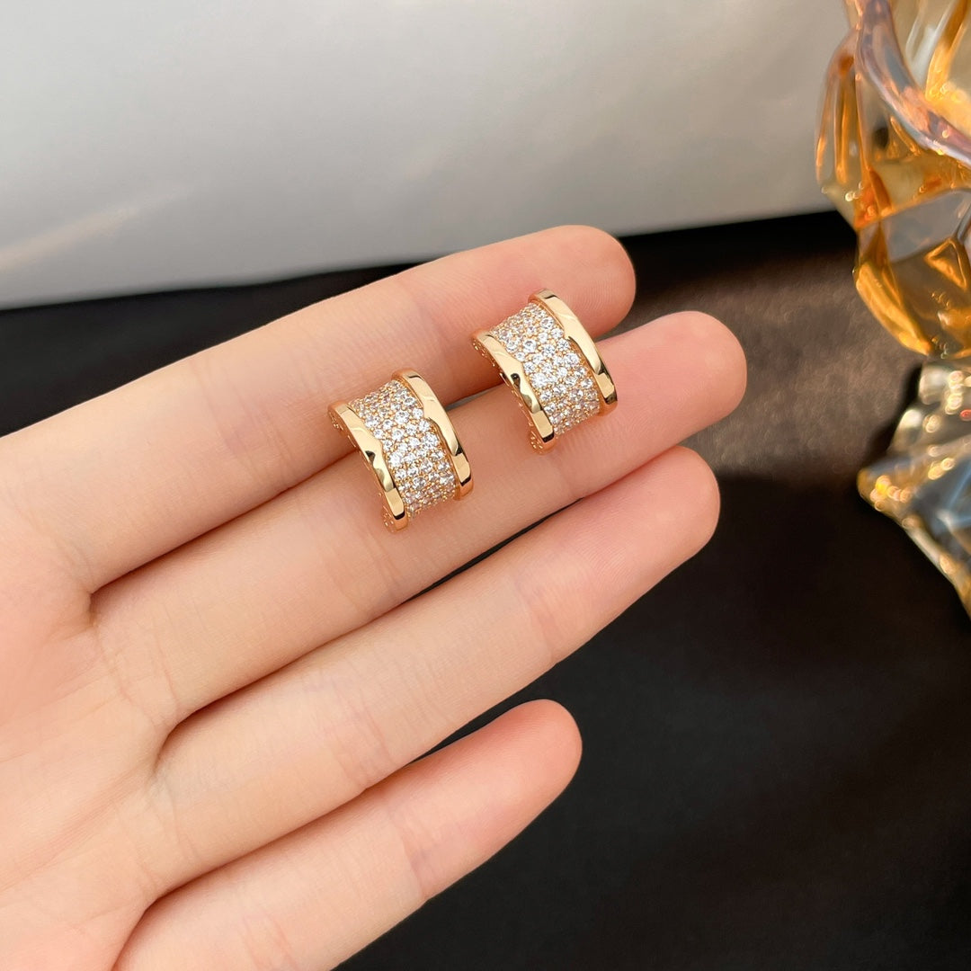 [baslovejewels]ZERO 1 DIAMOND PAVED EARRINGS