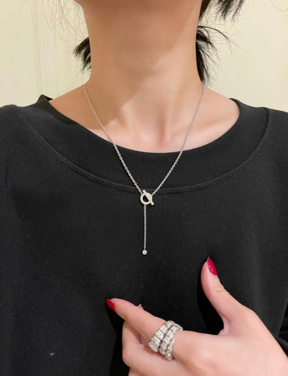 [baslovejewels]FINESSE SILVER DIAMOND NECKLACE