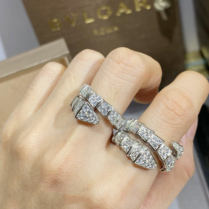 [baslovejewels]SERPENTI RING SILVER DIAMOND PAVED