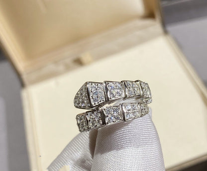 [baslovejewels]SERPENTI RING SILVER DIAMOND PAVED