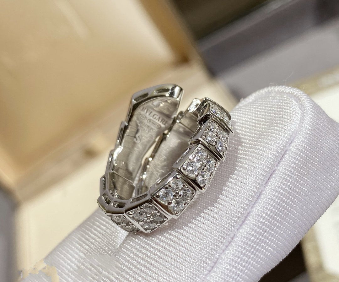 [baslovejewels]SERPENTI RING SILVER DIAMOND PAVED