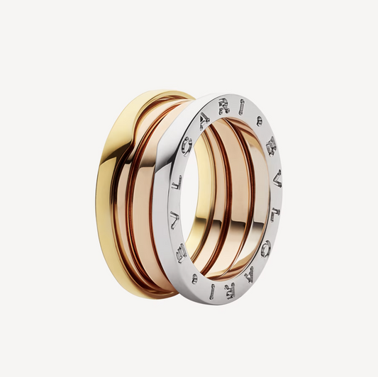 [baslovejewels]ZERO 1 THREE-BAND ROSE WHITE AND YELLOW RING