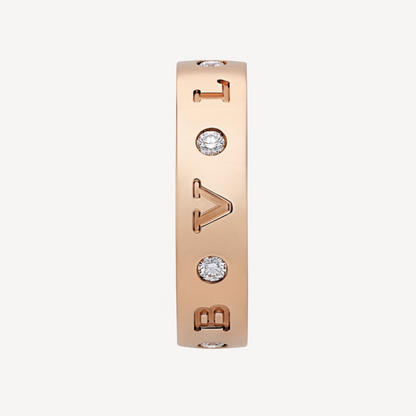 [baslovejewels]ZERO 1 ESSENTIAL PINK GOLD BAND WITH DIAMONDS RING