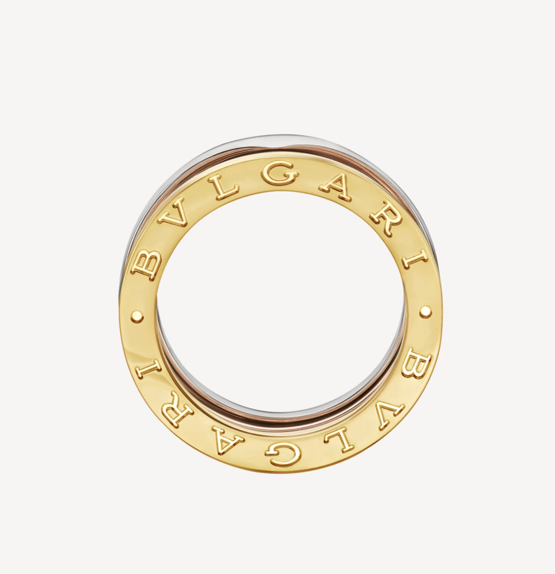 [baslovejewels]ZERO 1 THREE-BAND ROSE WHITE AND YELLOW RING