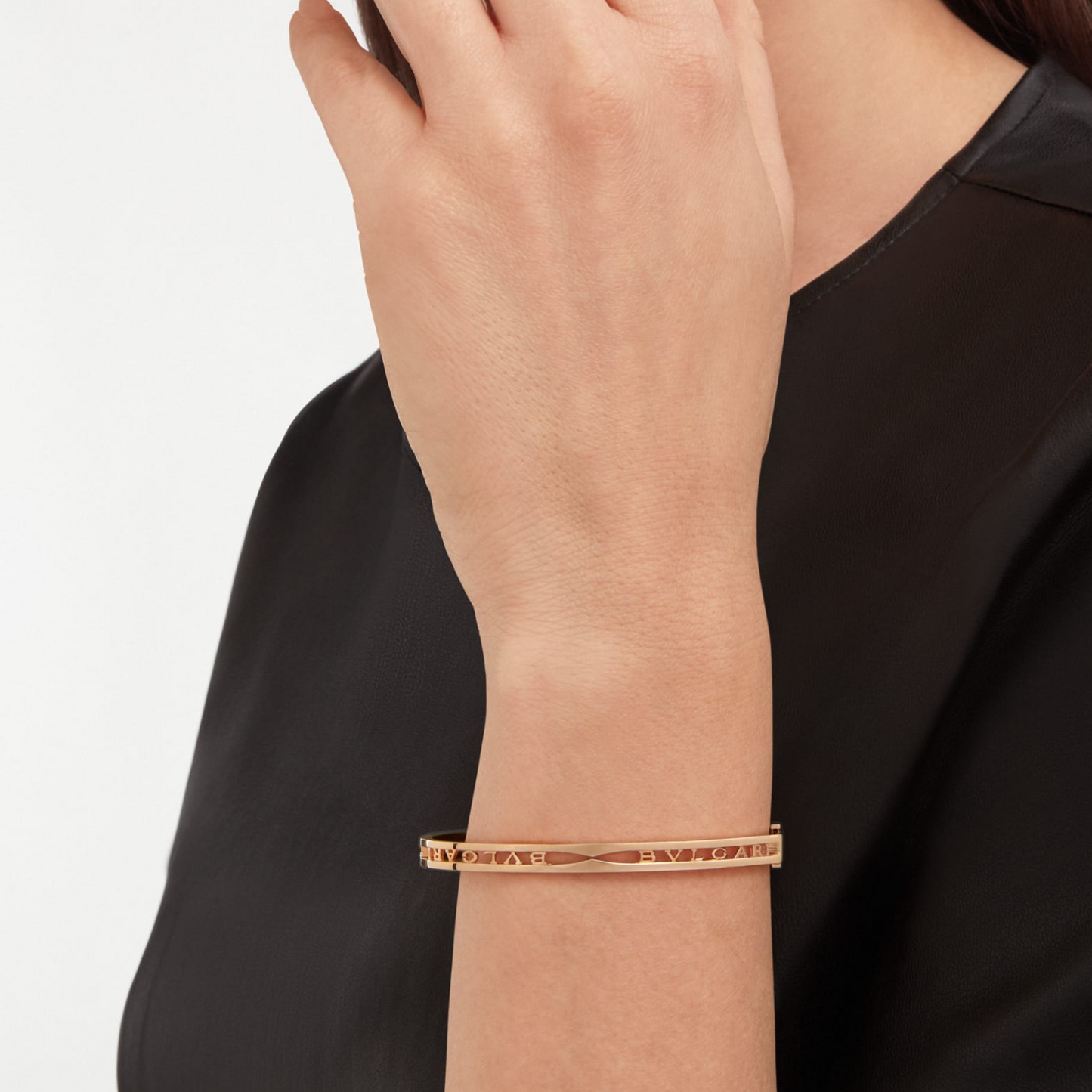 [baslovejewels]ZERO 1 SPIRAL LOGO PINK GOLD BRACELET