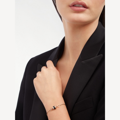 [baslovejewels]ZERO 1 SOFT PINK GOLD AND BLACK CERAMIC BRACELET