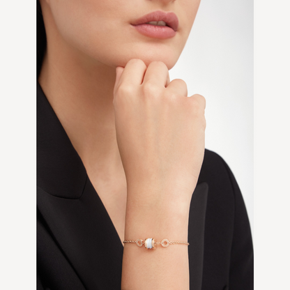 [baslovejewels]ZERO 1 SOFT PINK GOLD AND WHITE CERAMIC BRACELET