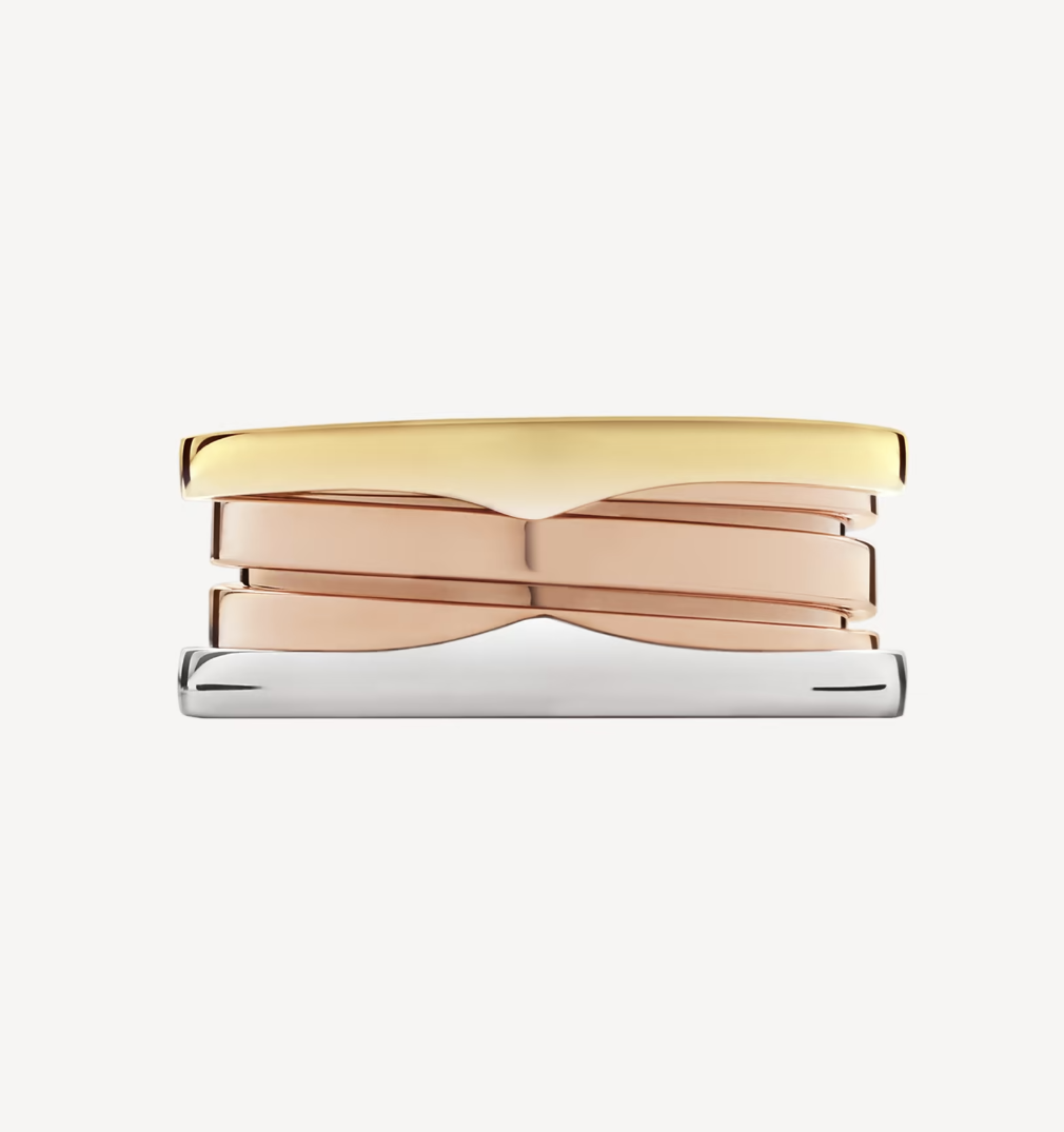 [baslovejewels]ZERO 1 THREE-BAND ROSE WHITE AND YELLOW RING