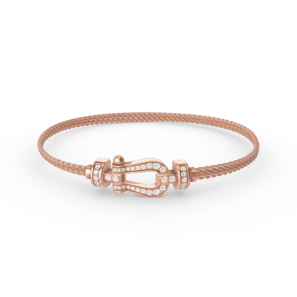 [baslovejewels]FORCE SMALL HORSESHOE  DIAMOND CHAIN ROPE BRACELET
