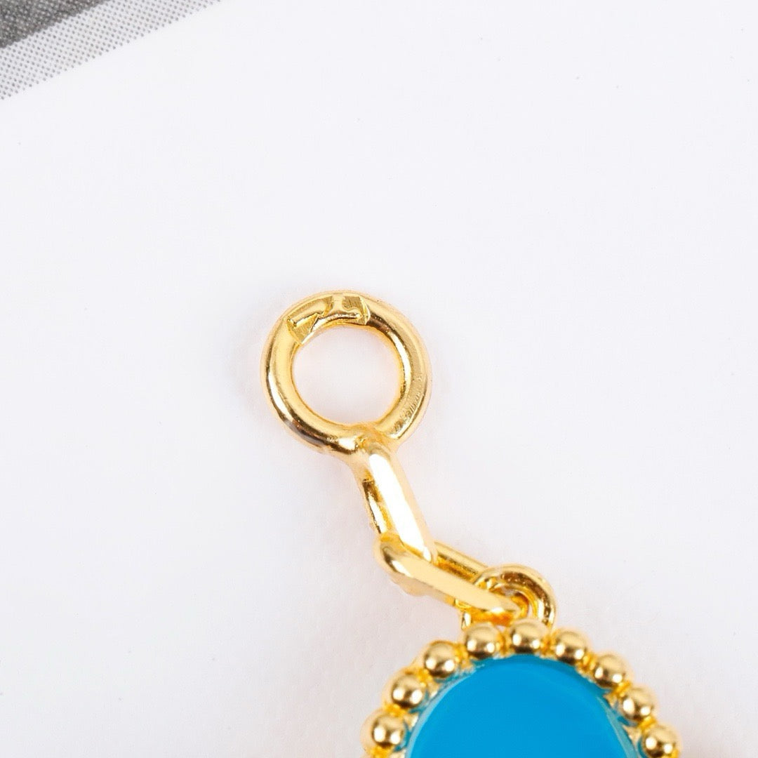 [baslovejewels]CLOVER 5 MOTIFS TURQUOISE BRACELET